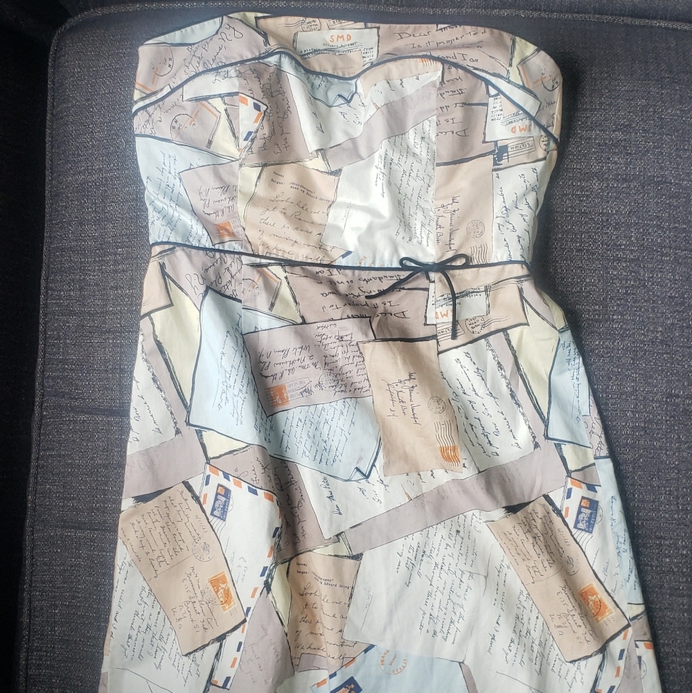 Vintage JCrew strapless postcard dress Size 2